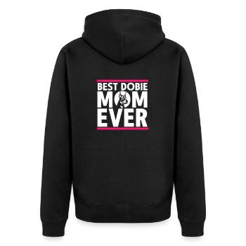 Doberman Pinscher Dog Dobie - Unisex Premium Organic Zip Hoodie - black - Back - Nico (187cm)