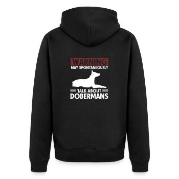 Doberman Pinscher Dog Dobie - Unisex Premium Organic Zip Hoodie - black - Back - Nico (187cm)
