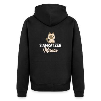 Siamkatze Katze - Unisex Premium Bio Zip Hoodie - Schwarz - Hinten - Nico (187cm)