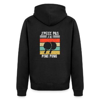 J'peux pas j'ai ping pong - Veste à capuche bio Premium Unisexe - noir - Dos - Nico (187cm)