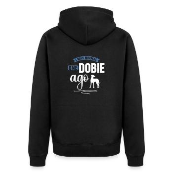 Doberman Pinscher Dog Dobie - Unisex Premium Organic Zip Hoodie - black - Back - Nico (187cm)