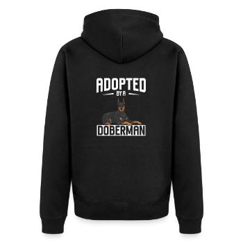 Doberman Pinscher Dog Dobie - Unisex Premium Organic Zip Hoodie - black - Back - Nico (187cm)