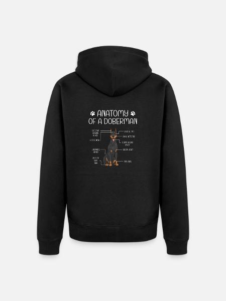 Doberman Pinscher Dog Dobie - Unisex Premium Organic Zip Hoodie - black