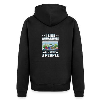 J’aime les aquariums et peut-être 3 personnes qui gardent des poissons - Veste à capuche bio Premium Unisexe - noir - Dos - Nico (187cm)