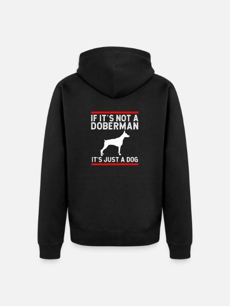 Doberman Pinscher Dog Dobie - Unisex Premium Organic Zip Hoodie - black