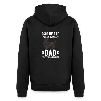 Scottish Terrier Scottie Hund - Unisex Premium Bio Zip Hoodie - Schwarz - Hinten - Nico (187cm)