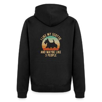 Scottish Terrier Scottie Dog - Unisex Premium Organic Zip Hoodie - black - Back - Nico (187cm)