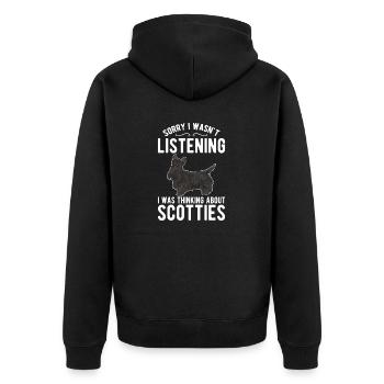 Scottish Terrier Scottie Dog - Unisex Premium Organic Zip Hoodie - black - Back - Nico (187cm)