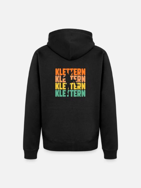 Bergsteigen Bouldern Klettern Kletterer - Unisex Premium Bio Zip Hoodie - Schwarz
