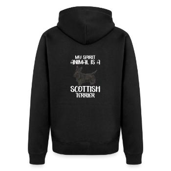 Scottish Terrier Scottie Dog - Unisex Premium Organic Zip Hoodie - black - Back - Nico (187cm)