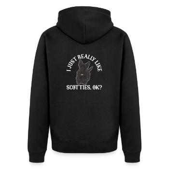 Scottish Terrier Scottie Dog - Unisex Premium Organic Zip Hoodie - black - Back - Nico (187cm)
