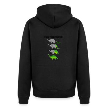 de wie entstanden dinosaurier 1 schwarz - Unisex Premium Bio Zip Hoodie - Schwarz - Hinten - Nico (187cm)