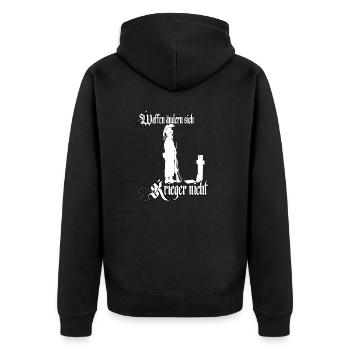 Waffen ändern sich Krieger nicht Soldaten Sparta - Unisex Premium Bio Zip Hoodie - Schwarz - Hinten - Nico (187cm)