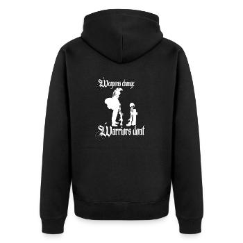 Waffen ändern sich Krieger nicht Soldaten Sparta - Unisex Premium Bio Zip Hoodie - Schwarz - Hinten - Nico (187cm)