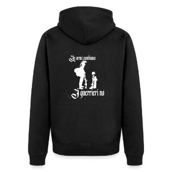 Waffen ändern sich Krieger nicht Soldaten Sparta - Unisex Premium Bio Zip Hoodie - Schwarz - Hinten - Nico (187cm)