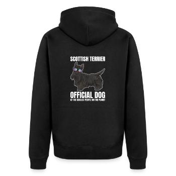 Scottish Terrier Scottie Dog - Unisex Premium Organic Zip Hoodie - black - Back - Nico (187cm)