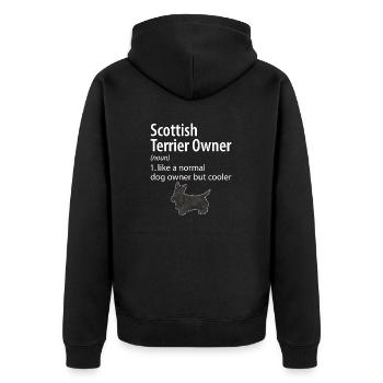 Scottish Terrier Scottie Dog - Unisex Premium Organic Zip Hoodie - black - Back - Nico (187cm)