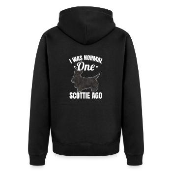 Scottish Terrier Scottie Hund - Unisex Premium Bio Zip Hoodie - Schwarz - Hinten - Nico (187cm)