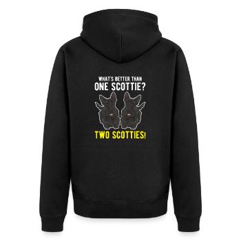 Scottish Terrier Scottie Dog - Unisex Premium Organic Zip Hoodie - black - Back - Nico (187cm)