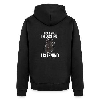 Scottish Terrier Scottie Hund - Unisex Premium Bio Zip Hoodie - Schwarz - Hinten - Nico (187cm)