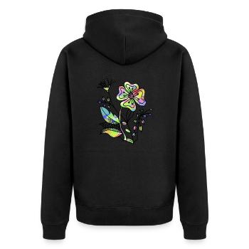 Fleur - Veste à capuche bio Premium Unisexe - noir - Dos - Nico (187cm)