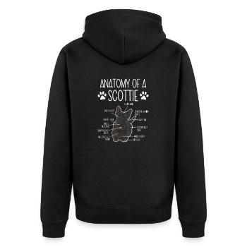 Scottish Terrier Scottie Hund - Unisex Premium Bio Zip Hoodie - Schwarz - Hinten - Nico (187cm)