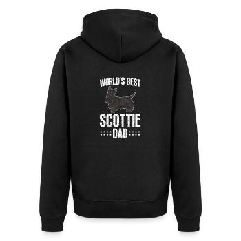 Scottish Terrier Scottie Dog - Unisex Premium Organic Zip Hoodie - black - Back - Nico (187cm)