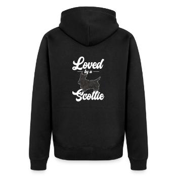 Scottish Terrier Scottie Dog - Unisex Premium Organic Zip Hoodie - black - Back - Nico (187cm)