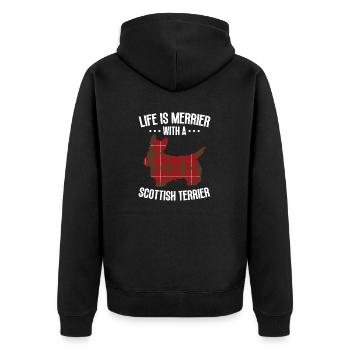Scottish Terrier Scottie Dog - Unisex Premium Organic Zip Hoodie - black - Back - Nico (187cm)