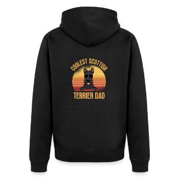 Scottish Terrier Scottie Dog - Unisex Premium Organic Zip Hoodie - black - Back - Nico (187cm)