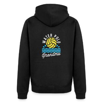 Wasserball Oma Liebe Spieltag Meisterschaft Team - Unisex Premium Bio Zip Hoodie - Schwarz - Hinten - Nico (187cm)