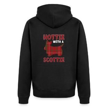 Scottish Terrier Scottie Dog - Unisex Premium Organic Zip Hoodie - black - Back - Nico (187cm)