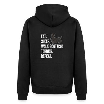 Scottish Terrier Scottie Dog - Unisex Premium Organic Zip Hoodie - black - Back - Nico (187cm)
