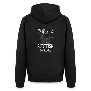 Scottish Terrier Scottie Dog - Unisex Premium Organic Zip Hoodie - black - Back - Nico (187cm)