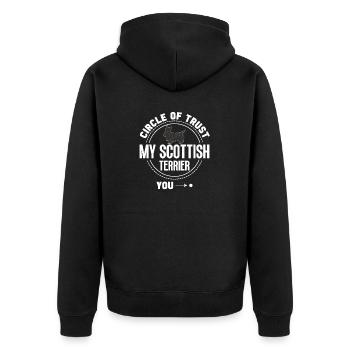 Scottish Terrier Scottie Dog - Unisex Premium Organic Zip Hoodie - black - Back - Nico (187cm)