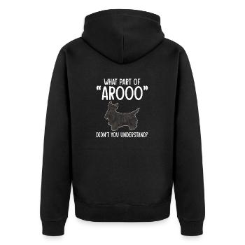 Scottish Terrier Scottie Dog - Unisex Premium Organic Zip Hoodie - black - Back - Nico (187cm)