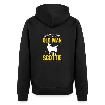 Scottish Terrier Scottie Dog - Unisex Premium Organic Zip Hoodie - black - Back - Nico (187cm)