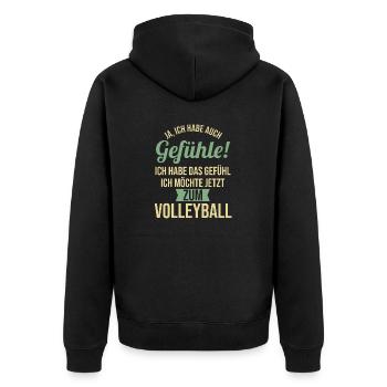 Volleyballer Volleyballspieler Volleyball - Unisex Premium Bio Zip Hoodie - Schwarz - Hinten - Nico (187cm)