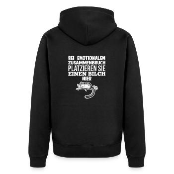 Bilch - Unisex Premium Bio Zip Hoodie - Schwarz - Hinten - Nico (187cm)