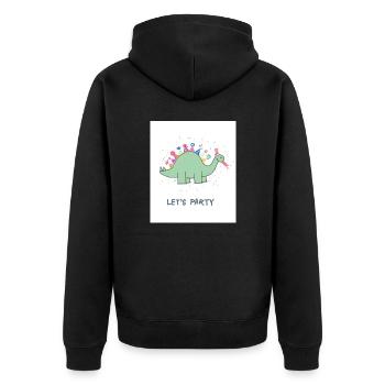 Lets Party - Unisex Premium Bio Zip Hoodie - Schwarz - Hinten - Nico (187cm)