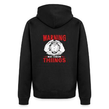 Töpferei Töpfern Töpfer Künstler Lehm - Unisex Premium Bio Zip Hoodie - Schwarz - Hinten - Nico (187cm)
