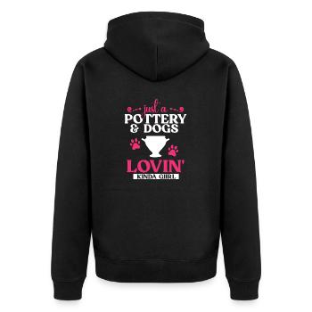 Töpferei Töpfern Töpfer Künstler Lehm - Unisex Premium Bio Zip Hoodie - Schwarz - Hinten - Nico (187cm)