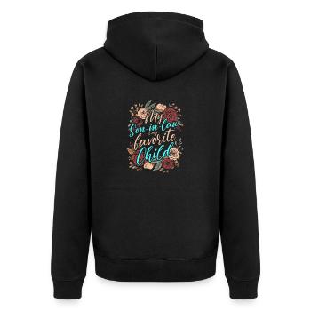 Mon gendre est mon enfant préféré pour ma mère - Veste à capuche bio Premium Unisexe - noir - Dos - Nico (187cm)