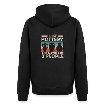 Poterie Poterie Artiste de poterie Argile - Veste à capuche bio Premium Unisexe - noir - Dos - Nico (187cm)