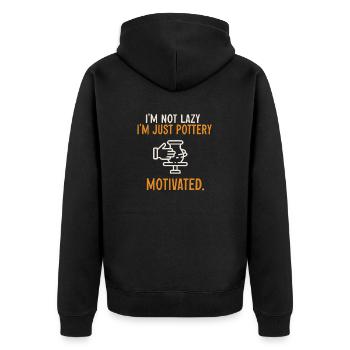 Töpferei Töpfern Töpfer Künstler Lehm - Unisex Premium Bio Zip Hoodie - Schwarz - Hinten - Nico (187cm)
