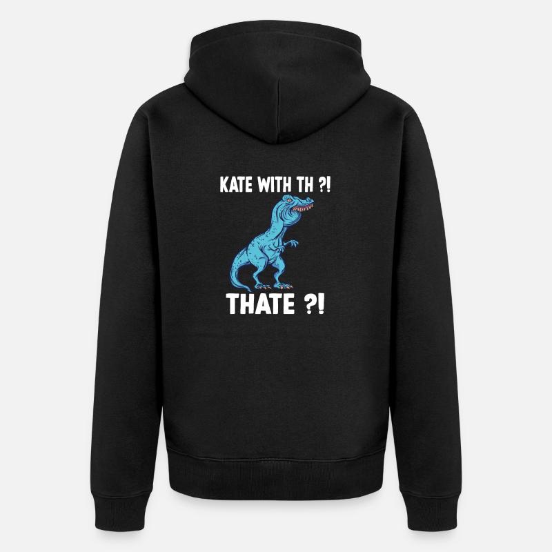 Kathe T-Rex overbite meme Kathe name - Unisex Premium Bio Zip Hoodie - Schwarz
