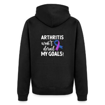 Arthritis will not keep me from my goals - Unisex Premium Organic Zip Hoodie - black - Back - Nico (187cm)