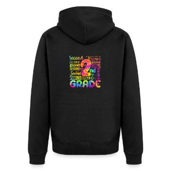 Tie Dye 2nd Grade Typography Team Teacher Second - Veste à capuche bio Premium Unisexe - noir - Dos - Nico (187cm)