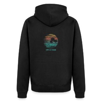 Côte divoire Elfenbeinküste Afrika Cooles Souvenir - Unisex Premium Bio Zip Hoodie - Schwarz - Hinten - Nico (187cm)