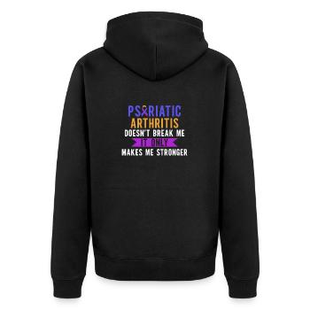 L’arthrite psoriasique ne me brise pas - Veste à capuche bio Premium Unisexe - noir - Dos - Nico (187cm)